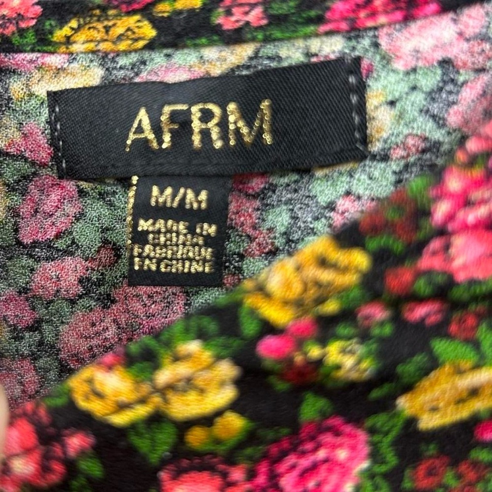 Floral Long Sleeve Maxi Dress in Black and Pink - Picture 5 of 12